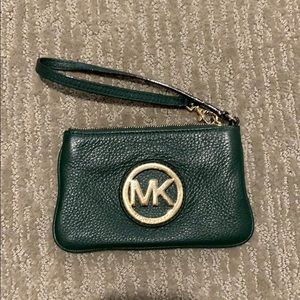 Hunter green wristlet